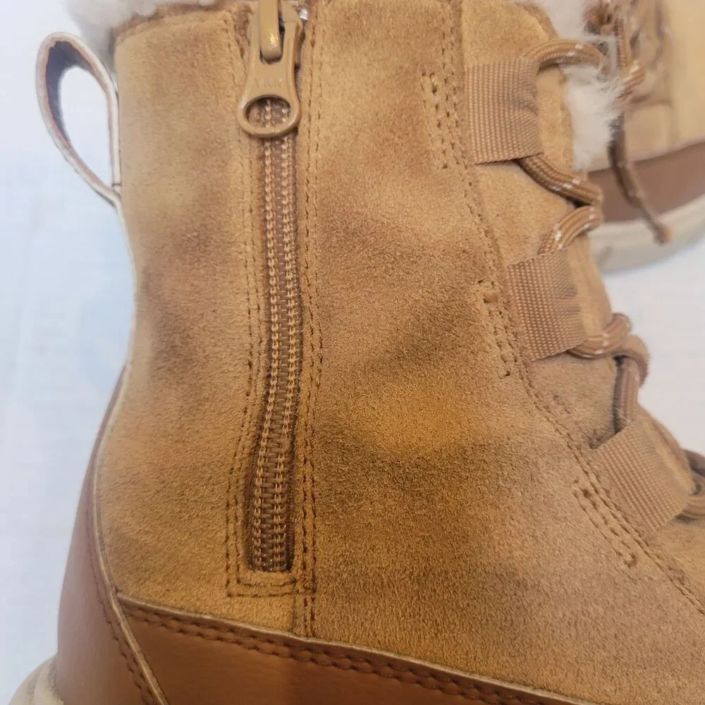 big kid sorel explorer iii snow winter boots waterproof brown suede leather sz 4